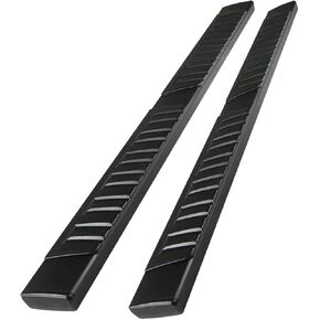 Running Boards Side Steps Compatible with 2007-2021 Tundra Crew Max Cab, Two Stair Drop Design Style Black Truck Side Rails Nerf Bars (Carbon Steel, Black Powder Coated)