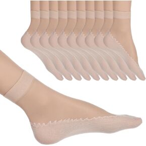 10 Pairs Sheer Socks for Women, Short Ankle Socks with Cotton Sock Bottom Anti-Slip Sheer Sock