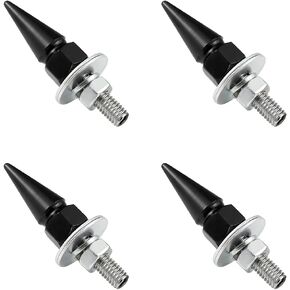 4 PCS Spikes License Plate Screws for Car, Anti Theft Spike Shape Aluminum Car Plate Frame Fastenings Bolt, Cool Licence Plate Screw Set for Car Truck Motorcycle, Car Accessories (Black) in Kuwait