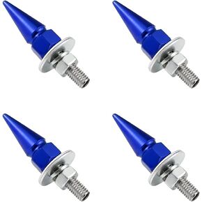 4 PCS Spikes License Plate Screws for Car, Anti Theft Spike Shape Aluminum Car Plate Frame Fastenings Bolt, Cool Licence Plate Screw Set for Car Truck Motorcycle, Car Accessories (Black)
