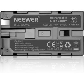 نيوير كاميرا رقمية بديلة قابلة لاعادة الشحن NP-F550/570 ببطارية 2200mAh لنيوير CN-160، CN-126، CN-216، متوافقة مع سوني سايبر شوت دي سلسلة DSC-D700، ديجيتال 8 DCR-TR7000، DCR-TRV103، DCR-TRV