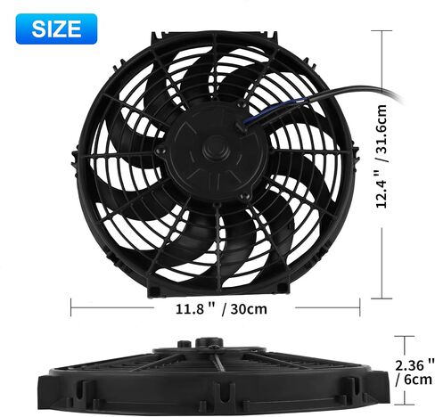12 بوصة 12 "Universal Slim Push Push Pull Collectiatiator Colling 12V Mount Kit ، 12V 80W Motor in Kuwait