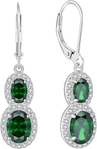925 Sterling Silver 5A Zirconia Zirconia birthstone Infinity Dangle Drop أقراط Leverback للنساء للنساء الهدايا عيد ميلاد عيد الميلاد لها in Kuwait