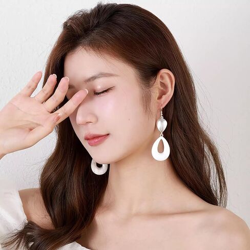 Trendy Gold Silver Geometric Dangle Earrings Geometric Statement Earrings for Women Modern Simply Alloy Drop Earrings Lightweight Jewelry in Kuwait