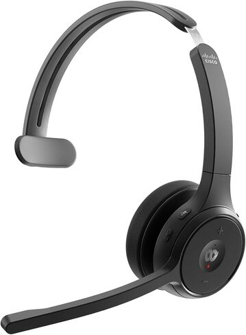 Cisco Headset 721, Wireless Single On-Ear Bluetooth Headphones, Webex Button, USB-A HD Bluetooth Adapter, Soft Case, Charging Stand, Carbon Black, 1-Year Limited Liability Warranty(HS-WL-721-BUNAS-C) in Saudi Arabia