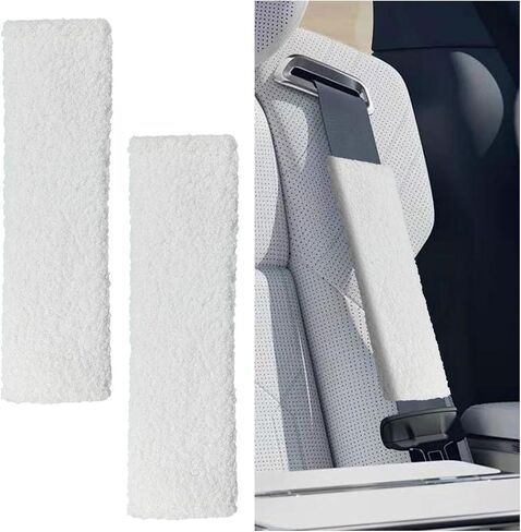 2PCS Fluffy Lamb Wool Car Seat Belt Pad, Soft & Comfortable Shoulder Pad Neck Cushion Protector for Adult Youth Kid, Fuzzy Car Seatbelt Cover for Car, Truck, SUV, RV (Pink) in Saudi Arabia