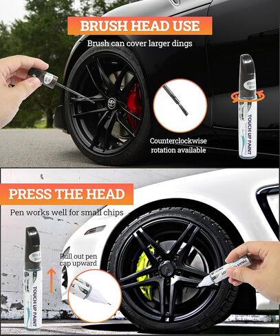 Zlirfy Car Touch Up Fill Paint Pen,Car Wheel Scratch Fix Rim Touch Up Paint Rim Scratch Repair Pen,Two-In-One Wheel Repair Paint,Car Wheel Scratch Remove,Used for Fix Rim Scratches (Silver) in Saudi Arabia