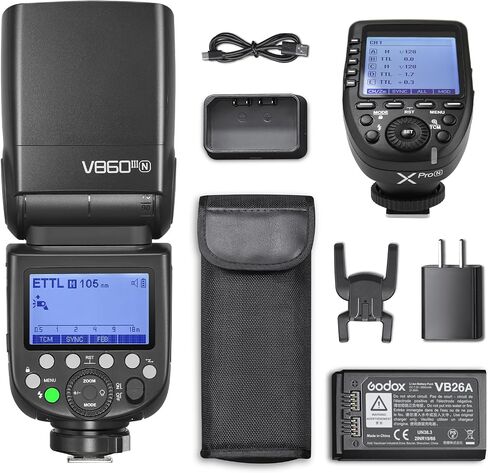 Godox V860III-F Camera Flash Speedlite, TTL HSS 2.4G 1/8000s GN60 5300K Modeling Light with Li-ion Battery Compatible for Fujifilm Cameras & Godox XPro-F Wireless Flash Trigger Transmitter in Saudi Arabia