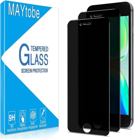 MAYtobe [عبوتان] زجاج مقوى لهاتف iPhone 8 Plus، 7 Plus، 6S Plus، 6 Plus واقي شاشة، خالٍ من الفقاعات، سهل التركيب in Kuwait