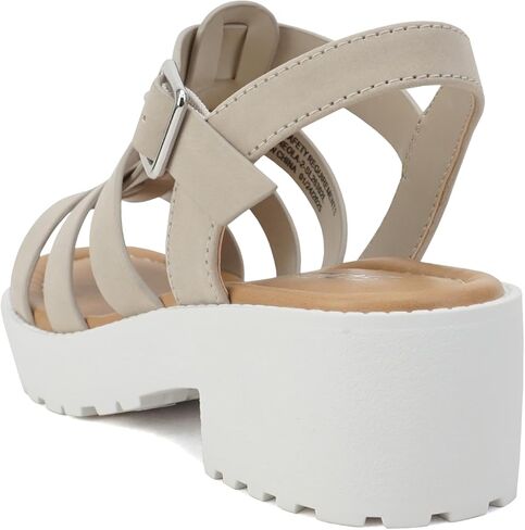 الصودا "Neola-2" ~ أطفال صغار/أطفال/فتيات مفتوحات أحزمة الكاحل منخفضة الكعب Lug Fisherman Sandal in Kuwait