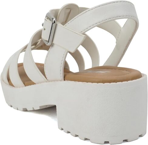الصودا "Neola-2" ~ أطفال صغار/أطفال/فتيات مفتوحات أحزمة الكاحل منخفضة الكعب Lug Fisherman Sandal in Kuwait