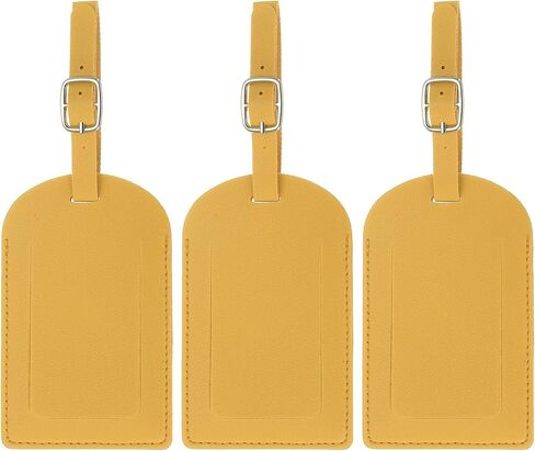 PATIKIL Luggage Tags for Suitcases, 3 Pack Premium PU Leather Baggage Tags Privacy Protection Luggage Identifier Travel Bag Labels, White in Saudi Arabia