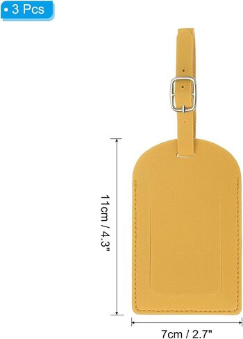PATIKIL Luggage Tags for Suitcases, 3 Pack Premium PU Leather Baggage Tags Privacy Protection Luggage Identifier Travel Bag Labels, White in Saudi Arabia