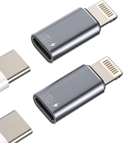 USB C Female to Lightning Male Adapter(3pack) Charger Type-C Cable Port Converter for Apple Iphone 14 13 12 11 Pro Max Mini Xs Se 7 X Xr 8 Plus 6 Ipad Air 2018 Charging Cord Data Sync Charge Connector in Saudi Arabia