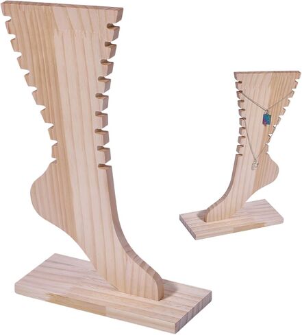 CHGCRAFT Foot Shaped Anklets Display Stand Wooden Detachable Jewelry Holder Foot Wooden Jewelry Display Stand Foot Wood Jewelry Display Rack for Anklets Bracelet Necklace Display, Brown Wood Color in Saudi Arabia