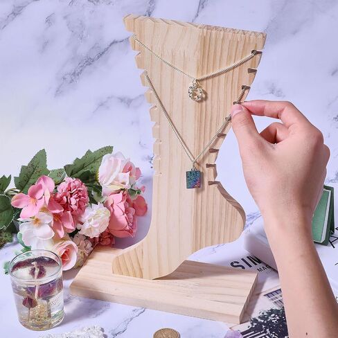 CHGCRAFT Foot Shaped Anklets Display Stand Wooden Detachable Jewelry Holder Foot Wooden Jewelry Display Stand Foot Wood Jewelry Display Rack for Anklets Bracelet Necklace Display, Brown Wood Color in Saudi Arabia
