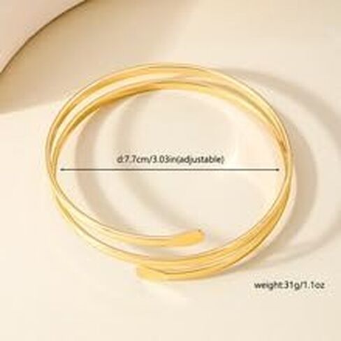 Gold Upper Arm Cuff Jewelry For Women Arm Bracelet Adjustable Fashion Dainty Trendy in Saudi Arabia