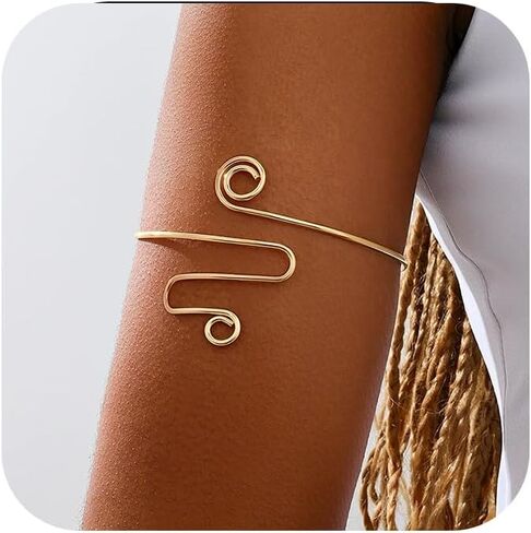 Gold Upper Arm Cuff Jewelry For Women Arm Bracelet Adjustable Fashion Dainty Trendy in Saudi Arabia