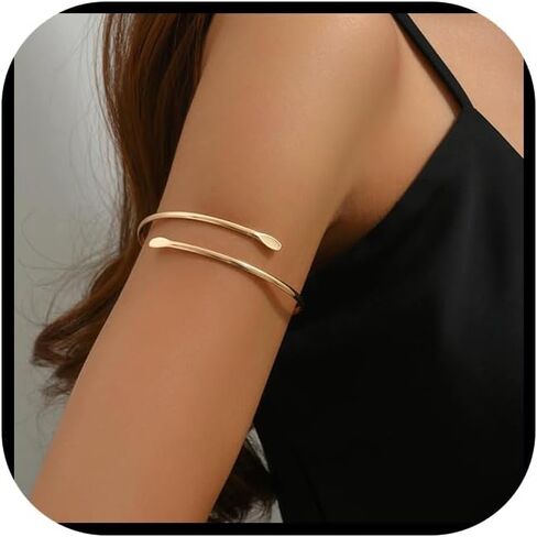 Gold Upper Arm Cuff Jewelry For Women Arm Bracelet Adjustable Fashion Dainty Trendy in Saudi Arabia