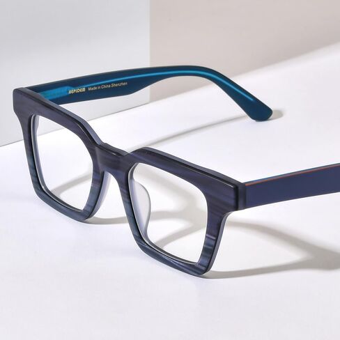 HEPIDEM Matte Multicolor Acetate Glasses Frame Men Vintage Square Eyeglasses Optical Spectacles 9289 in Kuwait
