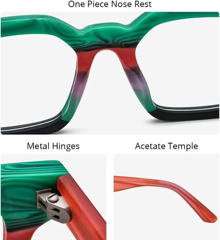 HEPIDEM Matte Multicolor Acetate Glasses Frame Men Vintage Square Eyeglasses Optical Spectacles 9289 in Kuwait