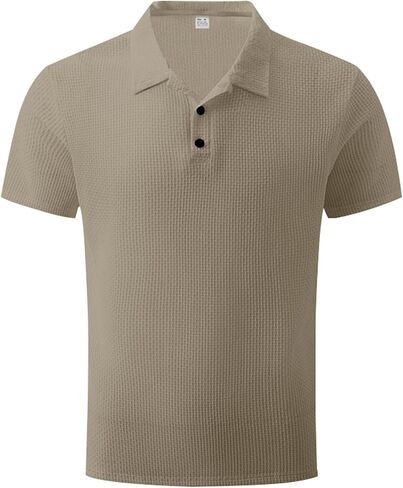 Men's Ice Silk Polo Shirt Casual Solid Color Slim Fit Short Sleeve Summer Golf Tee Shirt in Kuwait