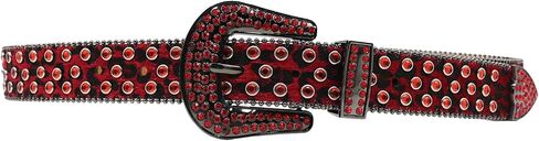 حزام حجر الراين النمر بطبعة أحزمة bling للنساء الفاخرة bb y2k cowgirl أحزمة لجينز ، حزام الهدايا في المهرجان in Saudi Arabia