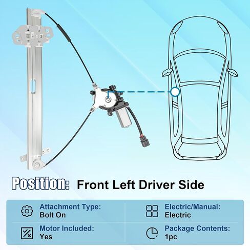 741-306 Power Window Regulator with Motor Assembly Front Left Driver Side Compatible with 2003 2004 2005 2006 2007 Honda Accord Sedan 4-Door Window Lift Regulator in Saudi Arabia