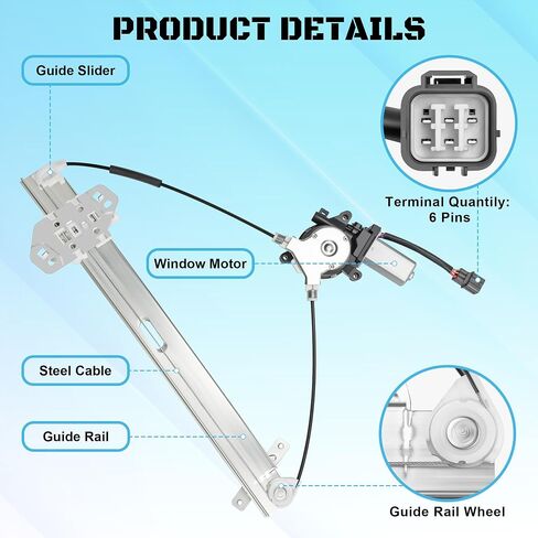 741-306 Power Window Regulator with Motor Assembly Front Left Driver Side Compatible with 2003 2004 2005 2006 2007 Honda Accord Sedan 4-Door Window Lift Regulator in Saudi Arabia