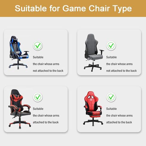Gaming Chair Covers Slipcovers with Armrest Covers Office Desk Chair Cover Computer Chair Cover Stretch Gamer Chair Cover Cat Scratch Proof,Black in Saudi Arabia