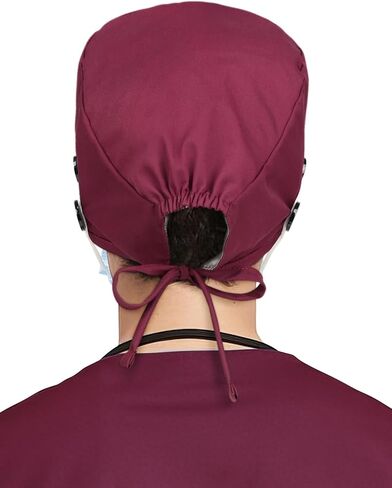 2 Pcs Satin Lined Scrub Caps for Men Women No Slip Cotton Surgical Caps for Women in Saudi Arabia