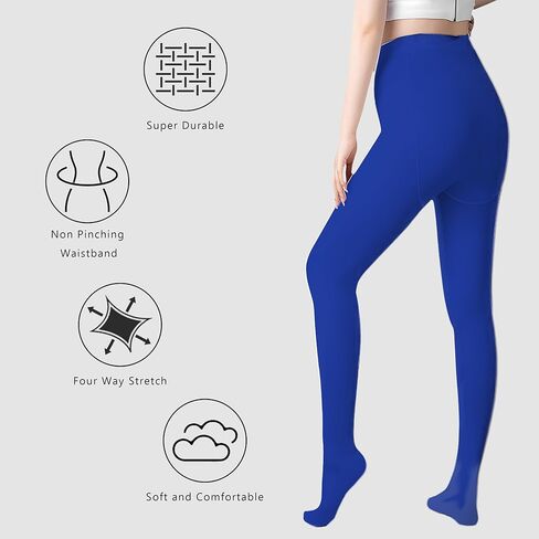 Wildarms 2 Pairs Women's Tights 80D Soft-Touch Opaque Solid Color Stretch Pantyhose Tights for Carnival, Dresses & Daily Wear in Kuwait