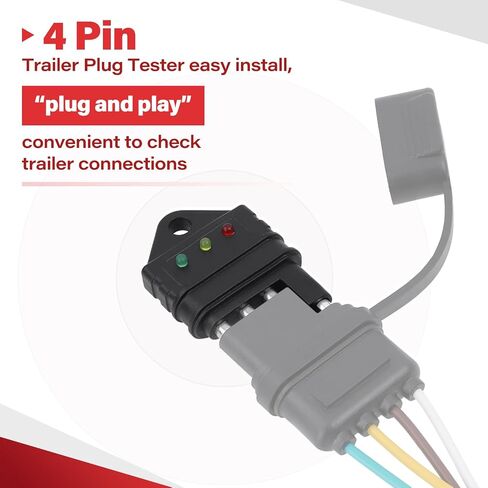 4 دبوس مقطورة موصل اختبار مقطورة الأسلاك اختبار دائرة الأسلاك 4 Way Trailer Plug Light Tester (اختبار موصل المقطورة-A) in Saudi Arabia