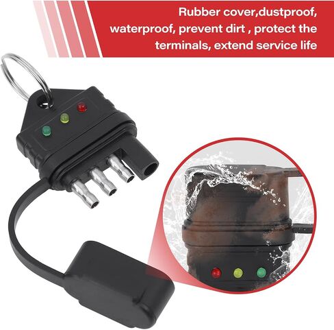 4 دبوس مقطورة موصل اختبار مقطورة الأسلاك اختبار دائرة الأسلاك 4 Way Trailer Plug Light Tester (اختبار موصل المقطورة-A) in Saudi Arabia