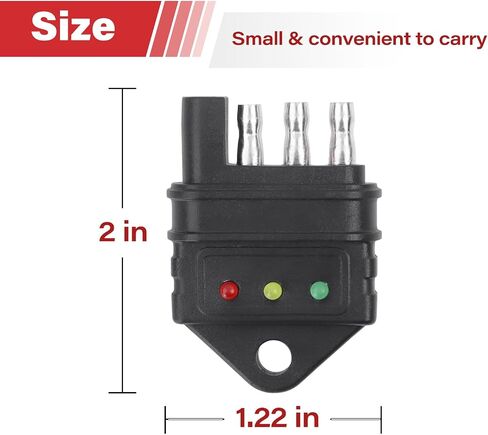 4 دبوس مقطورة موصل اختبار مقطورة الأسلاك اختبار دائرة الأسلاك 4 Way Trailer Plug Light Tester (اختبار موصل المقطورة-A) in Saudi Arabia