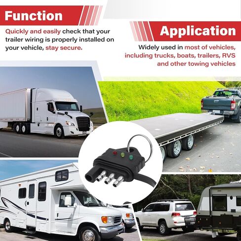 4 دبوس مقطورة موصل اختبار مقطورة الأسلاك اختبار دائرة الأسلاك 4 Way Trailer Plug Light Tester (اختبار موصل المقطورة-A) in Saudi Arabia