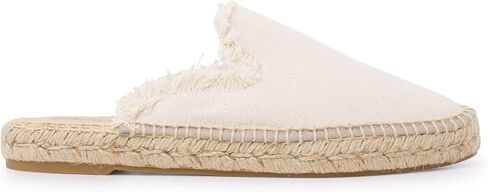 Zaragoza Authentic Spanish Espadrille Flat Slides for Women - Sustainable, Eco Friendly, Vegan Shoes. Classic Style, Organic Cotton Canvas Upper, Comfy Insole, Jute Midsole, Rubber Sole. Made in Spain in Saudi Arabia