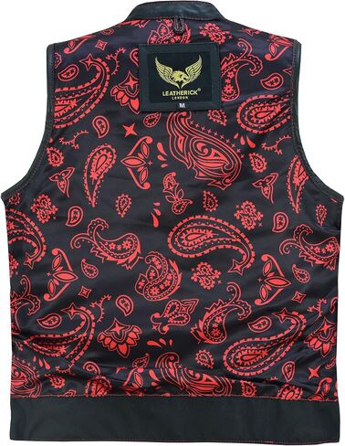 Leatherick Women's Cowhide Leather Vests – with Side Zippers & Paisley Lining Red Heart Stitching in Kuwait