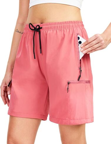 Women's Lightweight Hiking Cargo Shorts Quick Dry Athletic Shorts for Camping Travel Golf with Zipper Pockets in Saudi Arabia