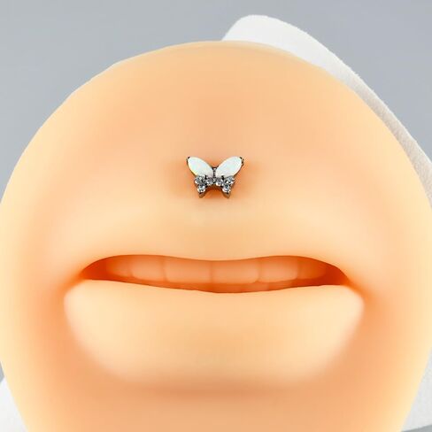 16G G23 Titanium Butterfly Tiny Opal CZ Flat Flat Labret STURE CROPRICE CRATILAGE TRAGUS CONCH HELIX STUR MONROE للنساء أو الرجال in Kuwait