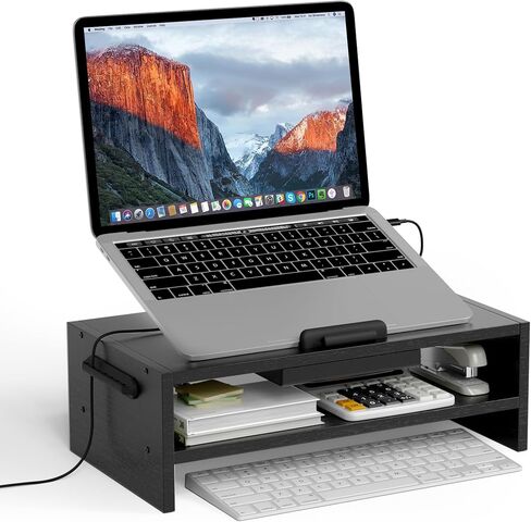 Laptop Stand,Puppy Bamboo Adjustable Laptop Riser,Ergonomic Computer Stand, Riser Holder Notebook Stand Compatible with Air, Pro, Dell, HP, Lenovo,Puppy in Saudi Arabia