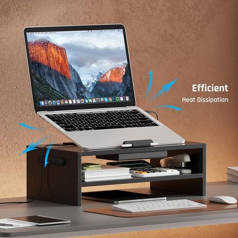 Laptop Stand,Puppy Bamboo Adjustable Laptop Riser,Ergonomic Computer Stand, Riser Holder Notebook Stand Compatible with Air, Pro, Dell, HP, Lenovo,Puppy in Saudi Arabia