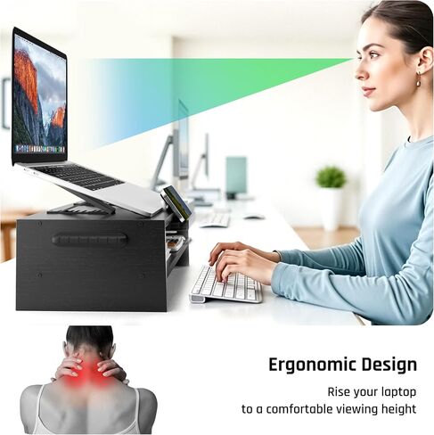 Laptop Stand,Puppy Bamboo Adjustable Laptop Riser,Ergonomic Computer Stand, Riser Holder Notebook Stand Compatible with Air, Pro, Dell, HP, Lenovo,Puppy in Saudi Arabia