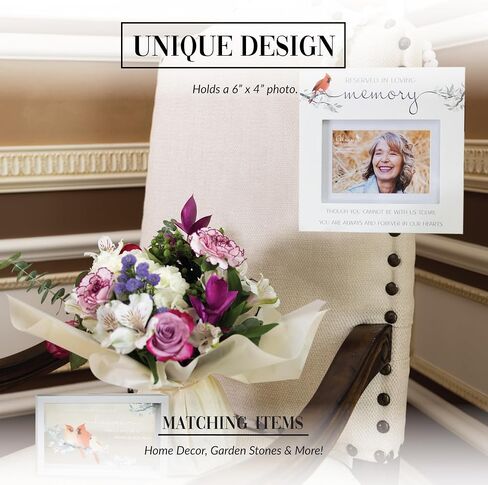Pavilion - Reserved In Loving Memory - 6" x 4" Horizontal Photo Picture Frame Seat Reserver In Memory Loss Of Loved One Red Cardinal Memorial Remembrance Wedding Decoration Decor Sign Keepsake in Saudi Arabia