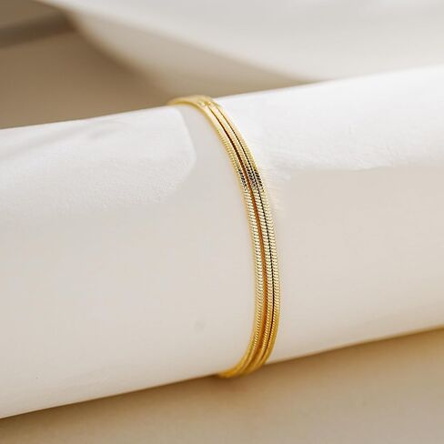 أساور جينير الذهب في الكاحل للنساء ， سلسلة مقاومة للماء مقاومة للماء الذهب 14K. in Kuwait