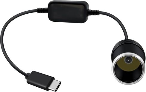 USB C Male to 12V Car Careett Socket Socket Cableter Cable ، 8W MAX ، USB C إلى محول ولاعة سجائر مناسبة لقيادة المسجل ، GPS ، وغيرها من المعدات (النوع C ، 1 قدم) in Kuwait
