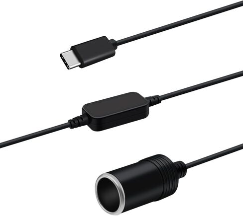 USB C Male to 12V Car Careett Socket Socket Cableter Cable ، 8W MAX ، USB C إلى محول ولاعة سجائر مناسبة لقيادة المسجل ، GPS ، وغيرها من المعدات (النوع C ، 1 قدم) in Kuwait