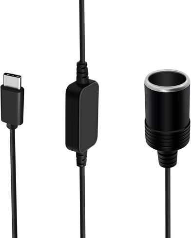 USB C Male to 12V Car Careett Socket Socket Cableter Cable ، 8W MAX ، USB C إلى محول ولاعة سجائر مناسبة لقيادة المسجل ، GPS ، وغيرها من المعدات (النوع C ، 1 قدم) in Kuwait
