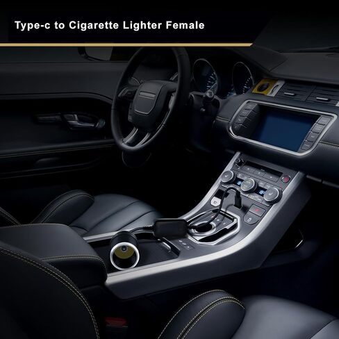 USB C Male to 12V Car Careett Socket Socket Cableter Cable ، 8W MAX ، USB C إلى محول ولاعة سجائر مناسبة لقيادة المسجل ، GPS ، وغيرها من المعدات (النوع C ، 1 قدم) in Kuwait