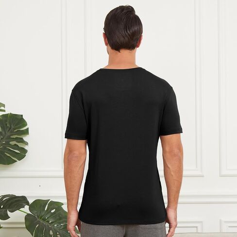 netdraw Men's Heavyweight Interlock Bamboo Viscose T-Shirt Buttery Soft Casual Basic Short Sleeve Dressy Cotton Shirt in Saudi Arabia